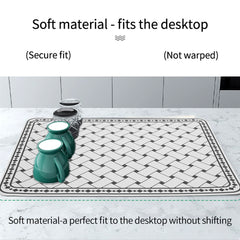 New Coffee Mat 3 Layer Quick Absorbent Dish Drying Mat Non-slip Coffee Machine Mat Fast Drying Pad Placemat Bar Kitchen Gadgets