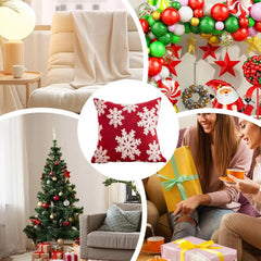 Christmas Cushion Covers Red And White Decorative Pillow Case Winter Throw Pillow Covers 45x45cm Throw Pillow Covers Holiday