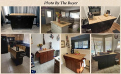 Kitchen Island with Drop Leaf and Storage, on Wheels Two Drawers, Large Storage Cabinet, Towel Rack Spice Cart Brown