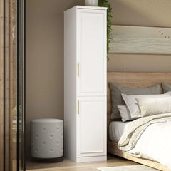 Wardrobe Armoire with 8 Doors, Drawers, Storage Shelves & Hanging Rods, Wooden Closet Storage Cabinet for Bedroom, Wardrobes