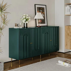 60" Modern Sideboard Buffet Accent Cabinet, Green Entryway Table with Storage Wood Credenzas for Living Room Home Bar