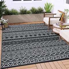 Outdoor Rug 6x9 Patio Waterproof, Plastic Straw Rug Reversible Patio Rugs, Camping Rug Mat Large Boho Portable Outdoor Area Rug