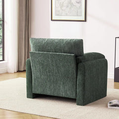 Chenille Oversized Armchair, 38.6'" Wide Accent Chairs for Living Room & Bedroom Modern Lounge Chair, (Green, 2 Pack)