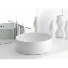 Vox Vessel Round Above-Counter Bathroom Sink, Biscuit