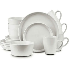 Modern Stoneware 16-Piece Round Dinnerware Set, Plates and Bowls Sets, Dish Set for 4