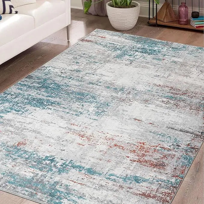 Modern Abstract Area Rug, 8x10 Washable Rugs for Living Room Bedroom Office Floor Rug Dining Room Indoor Accent Rugs