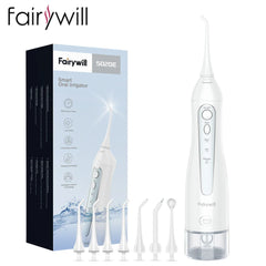 Fairywill Water Flossers for Teeth 300ML Oral Irrigator Rechargeable Portable Dental 3 Modes Water Tank Waterproof Teeth Cleaner