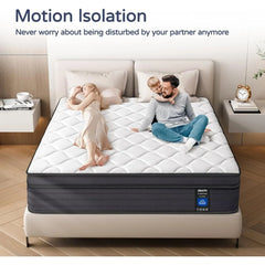 Queen Mattresses - 12 Inch Hybrid Queen Size Mattres in a Box, Gel Memory Foam with Motion Isolation, Medium Firm Matress