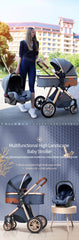 Baby Stroller 3 In 1 High Landscape Stroller For Newborns Infant Trolley Wagon Portable Baby Carriage With Base