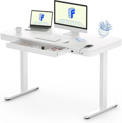 FLEXISPOT Comhar electric upright, with drawers, USB ports A to C for charging, adjustable height, 48 inch computer desk