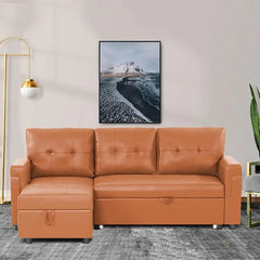 Sleeper Sectional Sofa with Convertible Sofa Bed &Inviting Chaise.Find Tranquil Comfort Stress-Relieving Design &Du