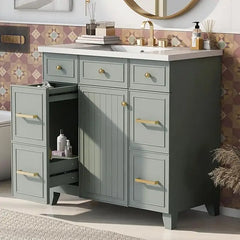 36  Bathroom Vanity with Sink Top Set  Bathroom Storage Cabinet with Soft Close Doors and Drawers  Modern Cabinets for Bathroom