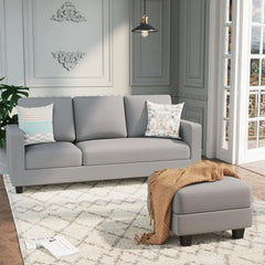 Convertible Sectional Sofa Couch L Shaped 3 Seat Small Couch for Living Room with Ottoman Modern Fabric Reversible Chaise