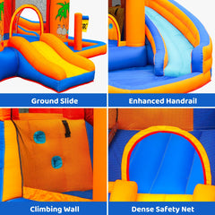 AOOU Kids Inflatable Bounce House w/450W Blower, Kid Bouncer & Water Slide 2 in 1, Outdoor Bouncy Castle Water Park