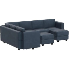 Velvet Sectional Sofa Modular with Storage Seat Oversized U Shaped Couch with Reversible Chaise Sofa Set Velvet Sectional Sofa