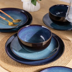 Ceramic Dinnerware Sets,Stoneware Coupe Plates and Bowls Sets,Highly Chip and Crack Resistant | Dishwasher & Microwave