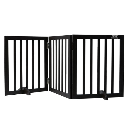 VEVOR Free Standing Dog Gate Freestanding Pet Gate 3 Panels Foldable Dog Gate for Narrow Passageways Expandable Dog Barrier