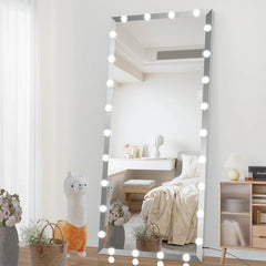 Full Length Vanity Mirror With LED light bulbs Bedroom Hotel Long Wall Mouted Full Body Mirror Large Floor Dressing Mirror