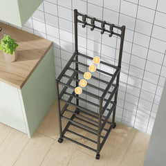 5 Tier Storage Shelves 110LBS Heavy Duty Shelving Unit Storage Rack w/Rolling Wheel for Laundry Bathroom Kitchen Garage