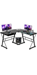 Gaming Desk Computer Desk 47 Inch Home Office Desk Extra Large Modern Ergonomic Black PC Table Gamer Workstation with Cup