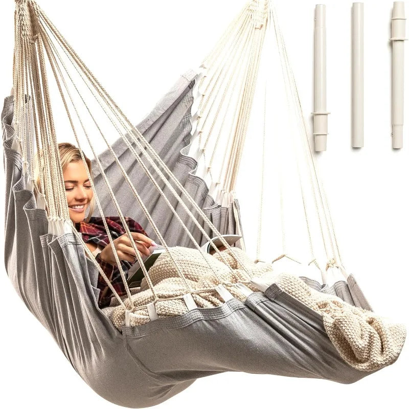 Hanging Hammock Chair  Swinging Chair for Room, Patio, Balcony or Porch - Ceiling Hanging Swing for Adults