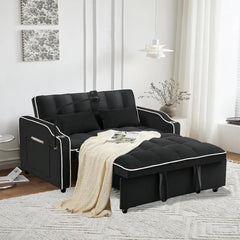 Sofa Bed, 3-in-1 Sofas Bed with USB Port and Ashtray and Rotating Cell Phone Holder and Storage Pouch, Sofa Sleeper