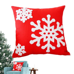 Christmas Throw Pillow Covers 18X18 Inch Embroidery Snowflake Decorative Pillowcase Zipper Closure Pillowcase Enhance Room Decor