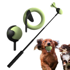 Dog Toys Throwing Pole Pet Throwing Stick Hand Throwing Ball Toys Pet Tennis Launcher Pole Outdoor Training Toys Pet Supplies