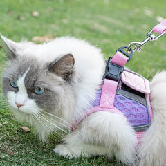 Pet Harness | Pet Vest Harness with Leash | Cat Harness with Reflective Strip Mesh Pet Vest Breathable Vest Harness Kitten Vest