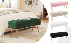 Modern Entryway  End of Bed  Ottoman Upholstered Velvet Bedroom  for Foot of Bed Tufted Bench Foo