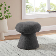 Comfort corner Round Footstool Ottoman, Mushroom Foot Rest Stool, Small Upholstered Boucle Footstool Ottoman for for Living Room