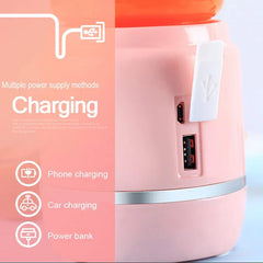 Portable Electric Fruit Juicer Wireless USB Rechargeable 6 Blades Mini Mixer Multifunction Summer Smoothie Blender Machine