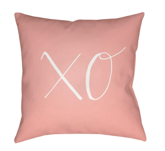 Surya HEART026-1818 Xoxo 18 x 18 x 4 in. Throw Pillow, Pink - Medi