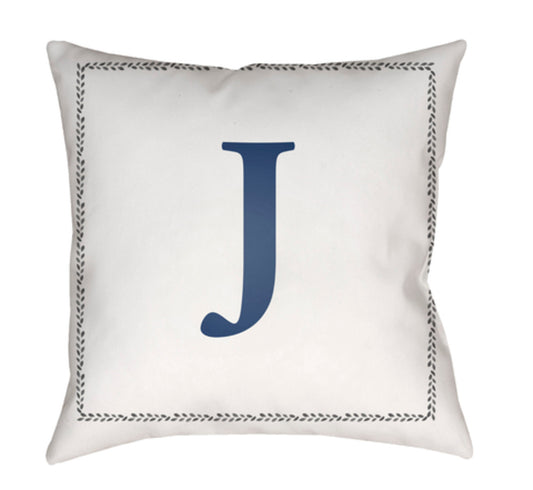 Surya INT010-1818 Initials 18 x 18 x 4 in. Throw Pillow, White - M