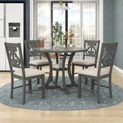 6 - Piece Dining Table Set, Includes Dining Table and 4 Upholstered Chairs & Bench, Kitchen Tables Set, Dining Tables Set