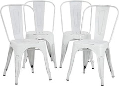 Metal Dining Chairs Set Of 4 Indoor Patio Chairs Kitchen Metal Chairs 18 Inch Seat Height Restaurant Chair