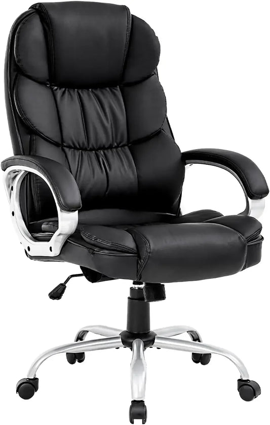 Office Chair Cheap Desk Chair Ergonomic Computer Chair with Lumbar Support Arms Headrest PU Leather Modern Rolling Swivel