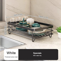 Dish Bowl Drainer Storage Rack Kitchen Dish Drying Rack with Drainboard Sink Organizer Countertop Dinnerware Storage Holder