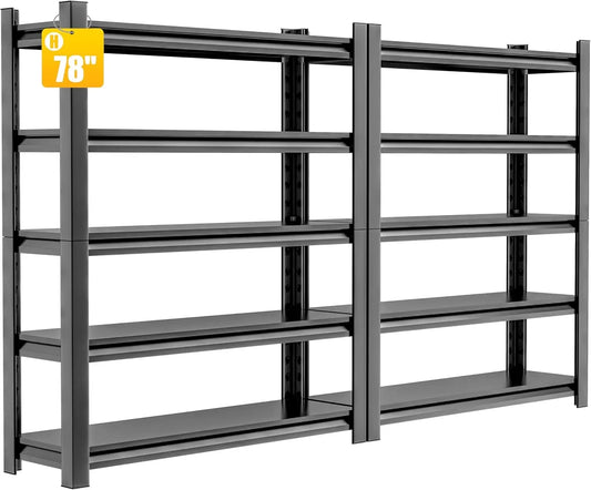 Garage Shelving Unit,2 Pieces78 HThickened Metal Shelving Units for Garage Storage Shelves Adjustable Shelves