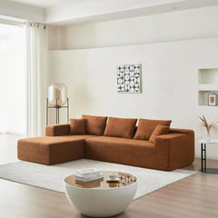 104'' Modular Sectional Couch, Lambwool Sherpa Fabric Corner Sofa,5 Seater Cloud Sofa for Living Room,Apartment,assembly-free