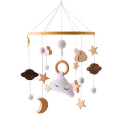 Baby Wooden Gym Frame Rocket Model Newborn Activity Gym Frame Hanging Pendant Rattle Toys For Baby Education Montessori Toys