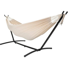 Double Hammock with 9ft Space-Saving Steel Stand includes Portable Carrying Case, 450 Pounds Capacity