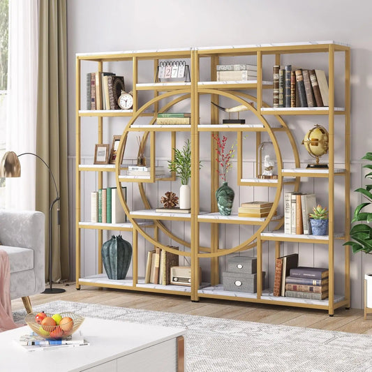 5 Tier Display Cabinet, Bookshelves Shelf Storage Organizer with 9-Open Storage Shelf for Living Room, Bedroom. Display Cabinet