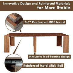 Dining Table for 2-10 People, Large Extendable Dining Room Table for Kitchen Living Room, Rectangle Kitchen Table