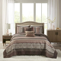 Reversible Quilted Bedspread Set, Solid Reverse Summer Breathable, Lightweight All Season Bedding Layer,