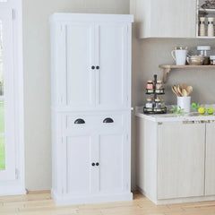 Kitchen Cabinet, Drawer and 4 Adjustable Shelves, Freestanding Pantry Cupboard Cabinet, Kitchen  Pantry  Cabinet