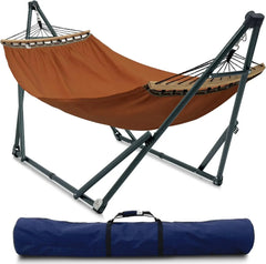 Hammock 600 lbs Capacity, Instant 20s Foldable Hammock Stand, 3-Year Warranty Hammock with Stand, 2 Person