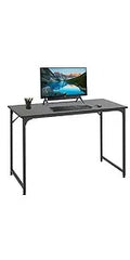 Gaming Desk Computer Desk 47 Inch Home Office Desk Extra Large Modern Ergonomic Black PC Table Gamer Workstation with Cup