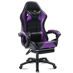 Ergonomic Gaming Chair with Footrest, PU Leather Video Game Chairs for Adults, Reclining Gamer Chair Office Chair