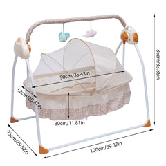 Electric Baby Bassinet Sleeper 5-speed Automatic Rocking Baby Rocker Bluetooth Connection + Timing Adjustable